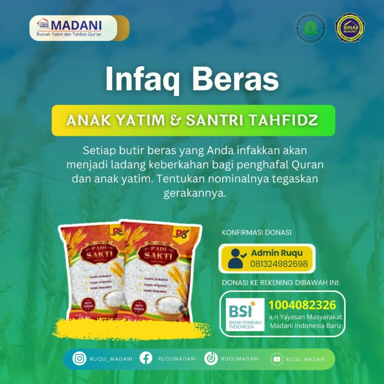 Yuk salurkan Infaq Beras Terbaik Buat Santri Yatim dan Penghafal Qur’an